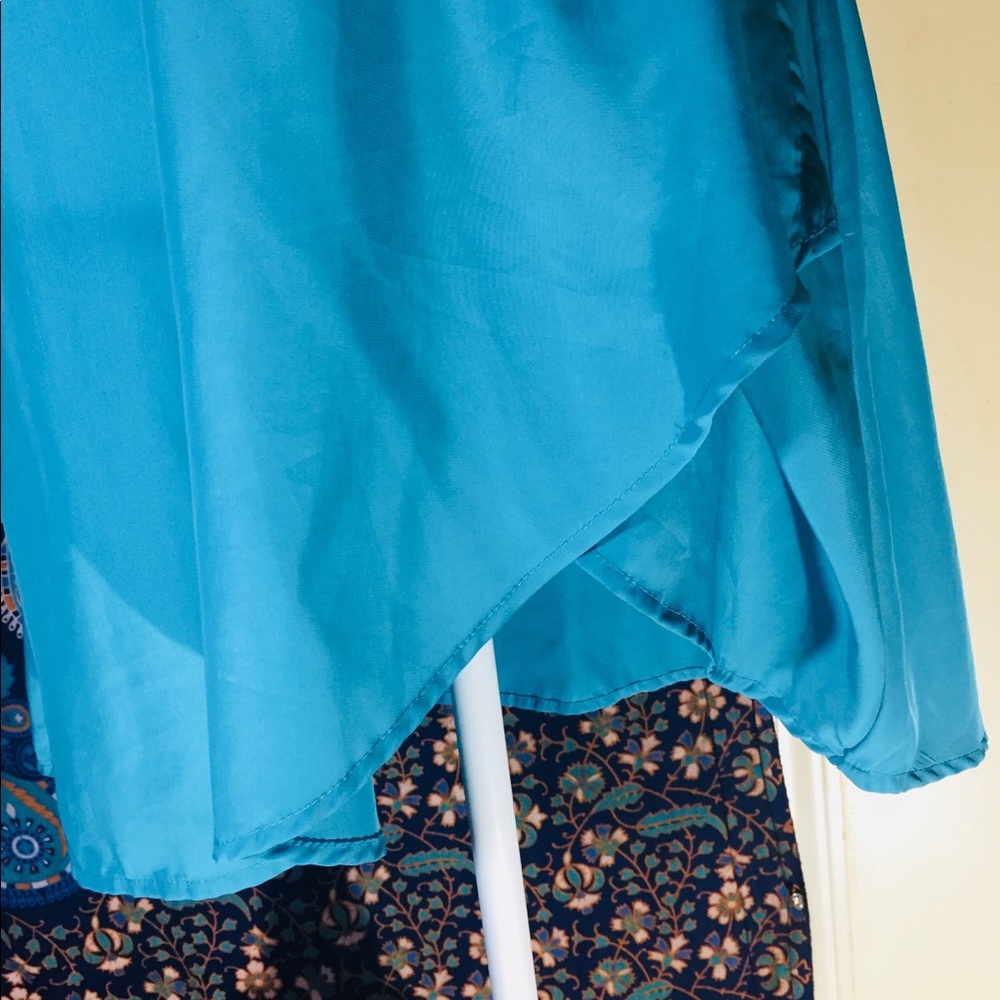 Teal blue dress Sz small silky soft ❤️ - Picture 5 of 7
